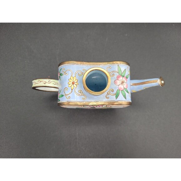 Kelvin Chen Miniature Enamel Heart-shaped Teapot #450 Yellow and Pink Flowers - Picture 3 of 8